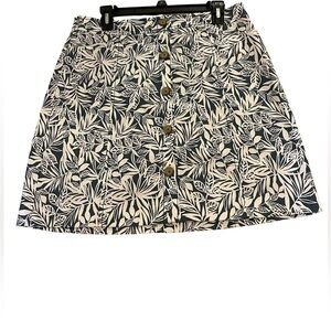 LOFT Tropical Blue/White Print Lined Skirt Size 10 - purchased not worn